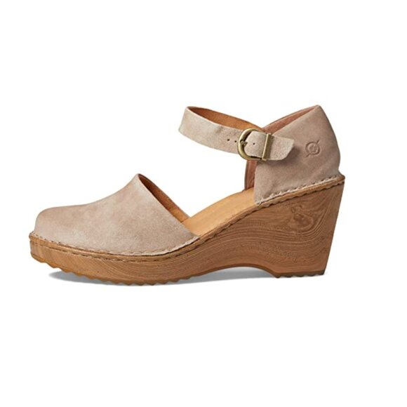 Born Shoes - BORN Nellie Tan Suede Wedge Clogs | Size 8M